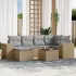 Set canapele de grădină cu perne, 7 piese, negru, poliratan GartenMobel Dekor