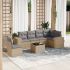 Set canapele de grădină cu perne, 7 piese, negru, poliratan GartenMobel Dekor