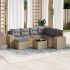 Set mobilier de grădină cu perne, 8 piese, negru, poliratan GartenMobel Dekor