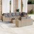Set mobilier de grădină cu perne, 9 piese, negru, poliratan GartenMobel Dekor