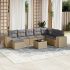 Set mobilier de grădină cu perne, 9 piese, negru, poliratan GartenMobel Dekor