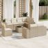 Set mobilier de grădină cu perne, 9 piese, negru, poliratan GartenMobel Dekor