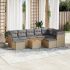 Set canapele de grădină cu perne, 10 piese, negru, poliratan GartenMobel Dekor