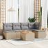 Set mobilier de grădină cu perne, 6 piese, negru, poliratan GartenMobel Dekor