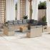 Set mobilier de grădină cu perne, 14 piese, gri, poliratan GartenMobel Dekor