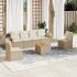 Set canapele de grădină, 7 piese, cu perne, gri, poliratan GartenMobel Dekor