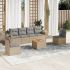 Set canapele de grădină, 7 piese, cu perne, gri, poliratan GartenMobel Dekor