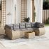 Set mobilier de grădină cu perne, 8 piese, negru, poliratan GartenMobel Dekor