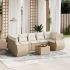 Set mobilier de grădină cu perne, 8 piese, negru, poliratan GartenMobel Dekor