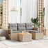 Set mobilier de grădină cu perne, 5 piese, negru, poliratan GartenMobel Dekor