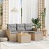 Set mobilier de grădină cu perne, 5 piese, negru, poliratan GartenMobel Dekor