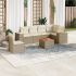 Set canapele de grădină cu perne, 7 piese, negru, poliratan GartenMobel Dekor