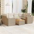 Set canapele de grădină cu perne, 7 piese, negru, poliratan GartenMobel Dekor