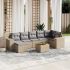 Set mobilier de grădină cu perne, 8 piese, negru, poliratan GartenMobel Dekor