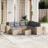 Set mobilier de grădină cu perne, 8 piese, negru, poliratan GartenMobel Dekor