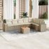 Set mobilier de grădină cu perne, 8 piese, negru, poliratan GartenMobel Dekor