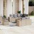 Set mobilier de grădină cu perne, 9 piese, negru, poliratan GartenMobel Dekor