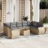 Set canapele de grădină cu perne, 10 piese, negru, poliratan GartenMobel Dekor