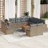 Set canapele de grădină, 12 piese, cu perne, negru, poliratan GartenMobel Dekor