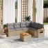 Set canapele de grădină cu perne, 7 piese, negru, poliratan GartenMobel Dekor