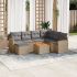 Set mobilier de grădină cu perne, 8 piese, negru, poliratan GartenMobel Dekor