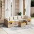 Set mobilier de grădină cu perne, 8 piese, negru, poliratan GartenMobel Dekor