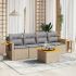 Set mobilier de grădină cu perne, 5 piese, negru, poliratan GartenMobel Dekor