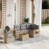 Set mobilier de grădină cu perne, 6 piese, negru, poliratan GartenMobel Dekor