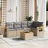 Set mobilier de grădină cu perne, 6 piese, negru, poliratan GartenMobel Dekor