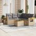 Set mobilier de grădină cu perne, 6 piese, negru, poliratan GartenMobel Dekor