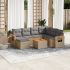 Set mobilier de grădină cu perne, 8 piese, negru, poliratan GartenMobel Dekor