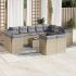 Set mobilier de grădină cu perne, 13 piese, negru, poliratan GartenMobel Dekor