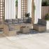 Set mobilier de grădină cu perne, 9 piese, negru, poliratan GartenMobel Dekor