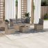 Set mobilier de grădină cu perne, 6 piese, negru, poliratan GartenMobel Dekor