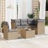 Set mobilier de grădină cu perne, 6 piese, negru, poliratan GartenMobel Dekor