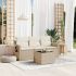 Set mobilier de grădină cu perne, 4 piese, negru, poliratan GartenMobel Dekor