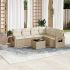 Set canapele de grădină cu perne, 7 piese, negru, poliratan GartenMobel Dekor