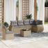 Set canapele de grădină cu perne, 7 piese, negru, poliratan GartenMobel Dekor