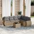 Set canapele de grădină cu perne, 7 piese, negru, poliratan GartenMobel Dekor