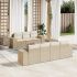 Set mobilier de grădină cu perne, 8 piese, negru, poliratan GartenMobel Dekor