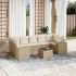Set mobilier de grădină cu perne, 8 piese, negru, poliratan GartenMobel Dekor
