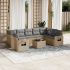 Set canapele de grădină cu perne, 10 piese, negru, poliratan GartenMobel Dekor