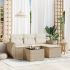 Set mobilier de grădină cu perne, 5 piese, negru, poliratan GartenMobel Dekor