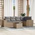 Set mobilier de grădină cu perne, 6 piese, negru, poliratan GartenMobel Dekor