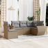 Set mobilier de grădină cu perne, 6 piese, negru, poliratan GartenMobel Dekor