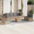 Set mobilier de grădină cu perne, 9 piese, negru, poliratan GartenMobel Dekor