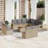 Set canapele de grădină, 12 piese, cu perne, negru, poliratan GartenMobel Dekor