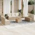 Set mobilier de grădină cu perne, 8 piese, negru, poliratan GartenMobel Dekor