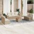 Set mobilier de grădină cu perne, 8 piese, negru, poliratan GartenMobel Dekor