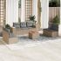 Set mobilier de grădină cu perne, 8 piese, negru, poliratan GartenMobel Dekor